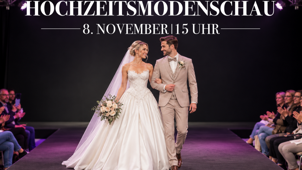 Hochzeitsmodenschau bei Murk in Wachenroth - erlebe die aktuelle Hochzeitsmode live auf dem Laufsteg am 8. November um 15 Uhr